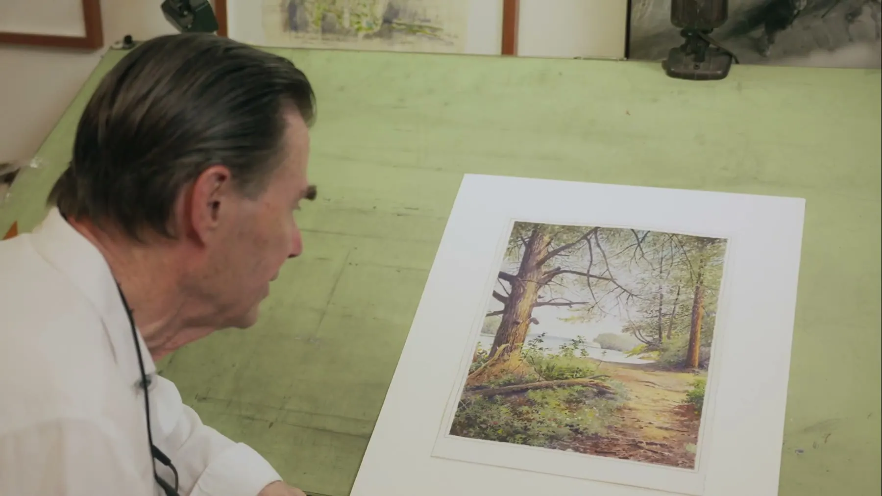 Michael McCann in his Ontario studio, from the artist film.